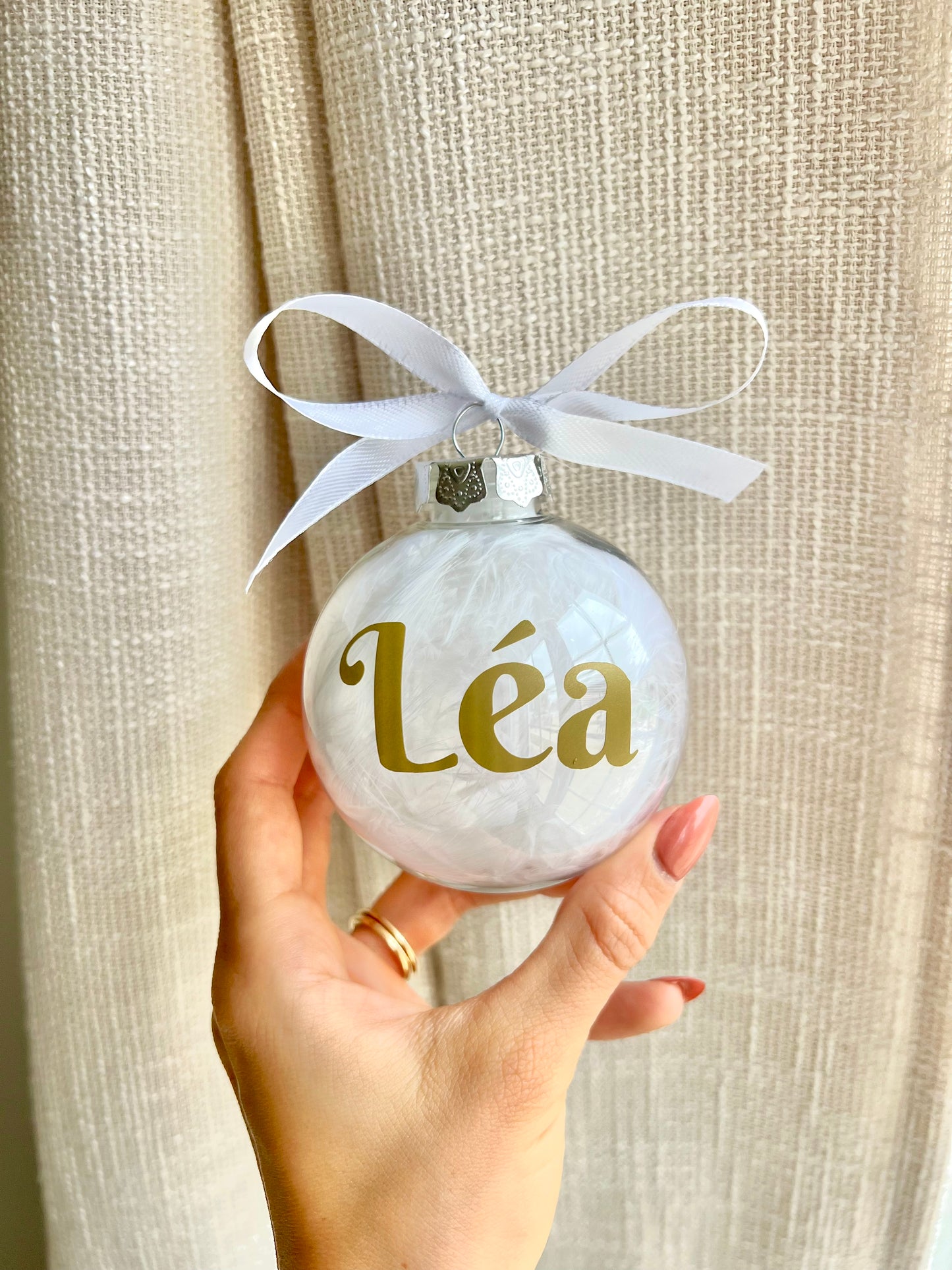 Boule de noël transparente personnalisée
