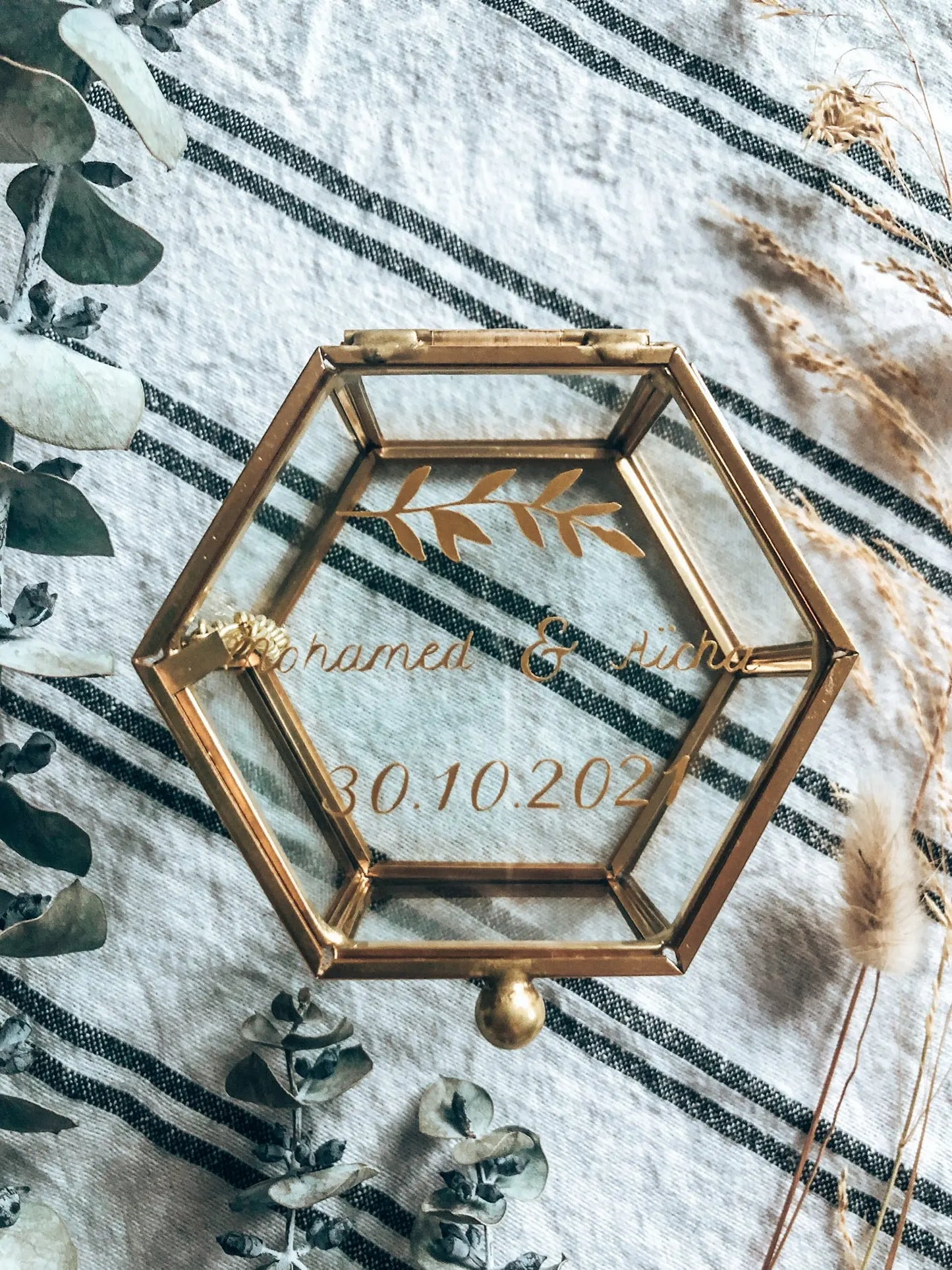 boite alliances hexagonale verre