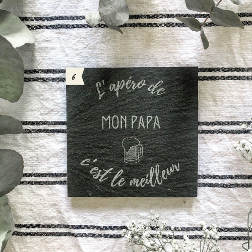 Dessous de verre en ardoise personnalisé Lespimpeurs Les pimpeurs cadeau original