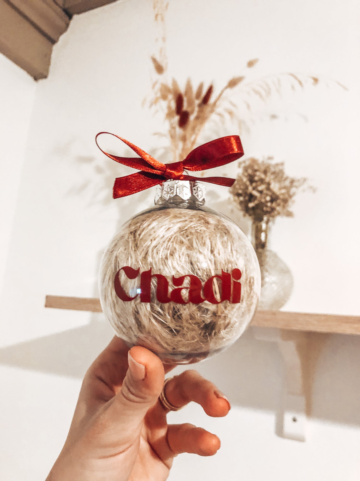 Boule de noël transparente personnalisée Lespimpeurs