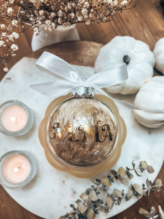 Boule de noël transparente personnalisée