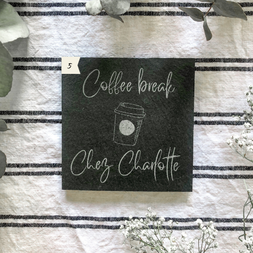 Dessous de verre en ardoise personnalisé Lespimpeurs Les pimpeurs cadeau original