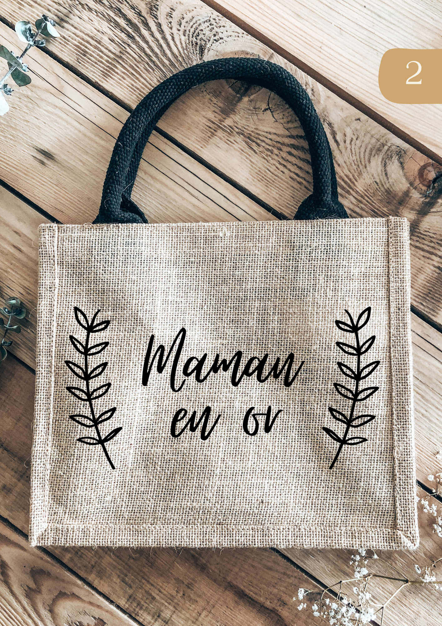 Petit sac cabas en toile de jute Lespimpeurs