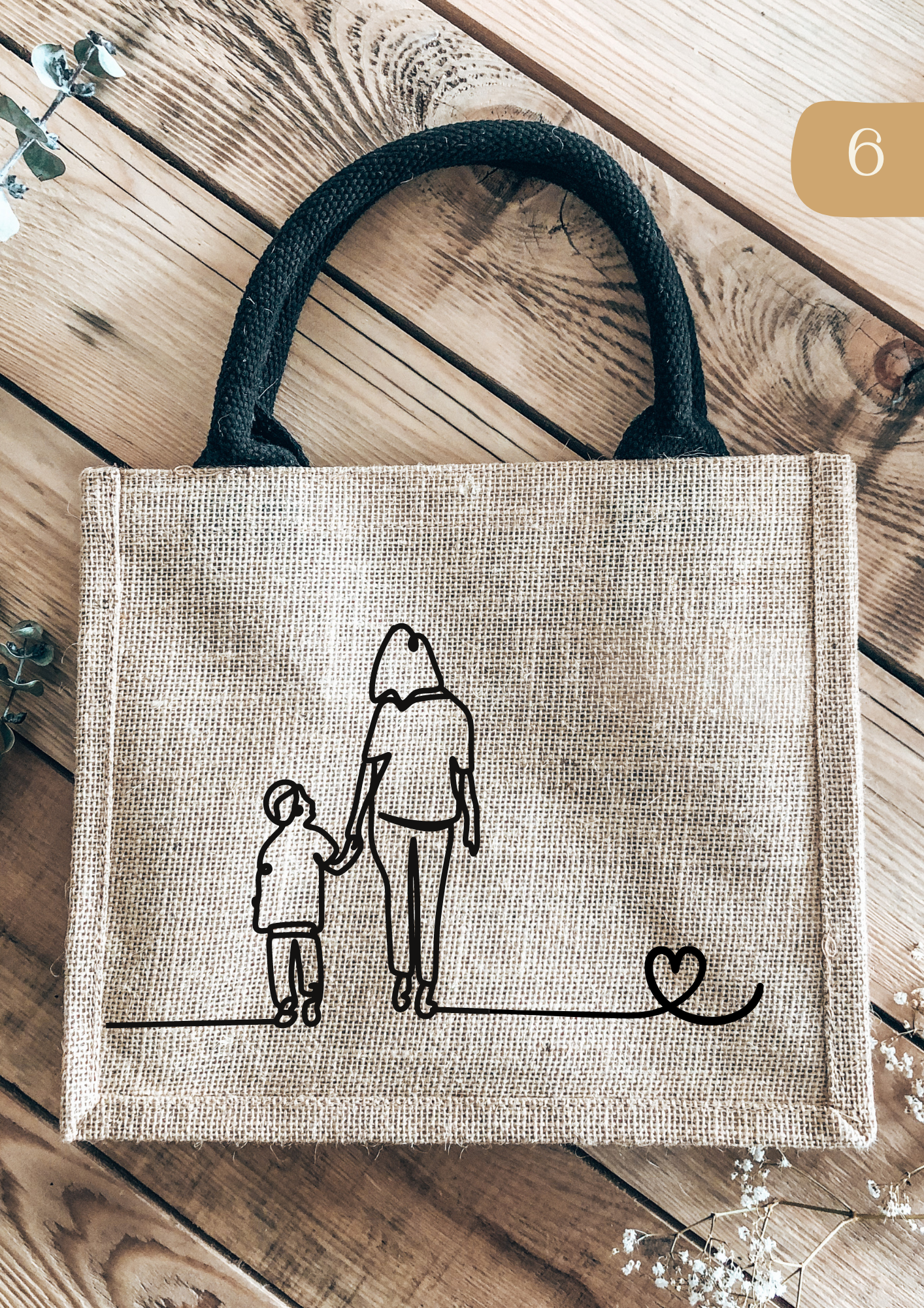 Petit sac cabas en toile de jute Lespimpeurs