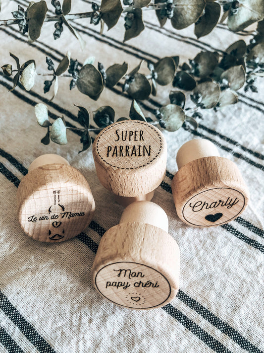 Bouchon de vin personnalisé pour toutes occasions Lespimpeurs Les pimpeurs fete peres fete grand peres